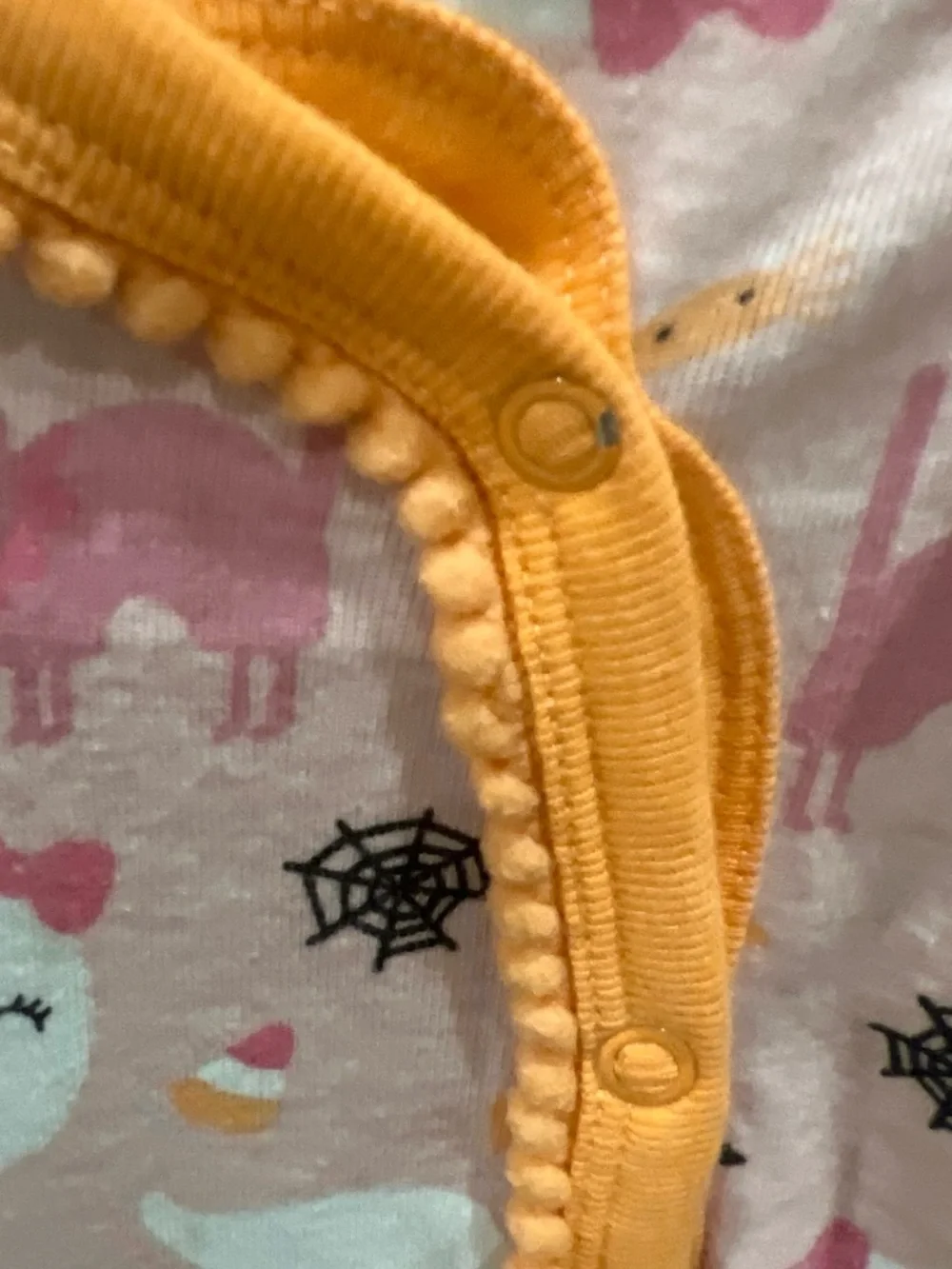 Pink & Orange Halloween Baby Girl One-Piece Footed Pajamas